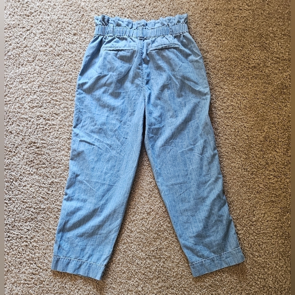 Madewell Denim/ Chambray High-Waist Paperbag Style Pants, Size 2 - Picture 6 of 8